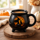 Custom 13oz Ceramic Cauldron Coffee Mug - Personalized Halloween Witchy Gifts For Besties, Sisters, BFF, Family, Yourself - Purrfectly Wicked
