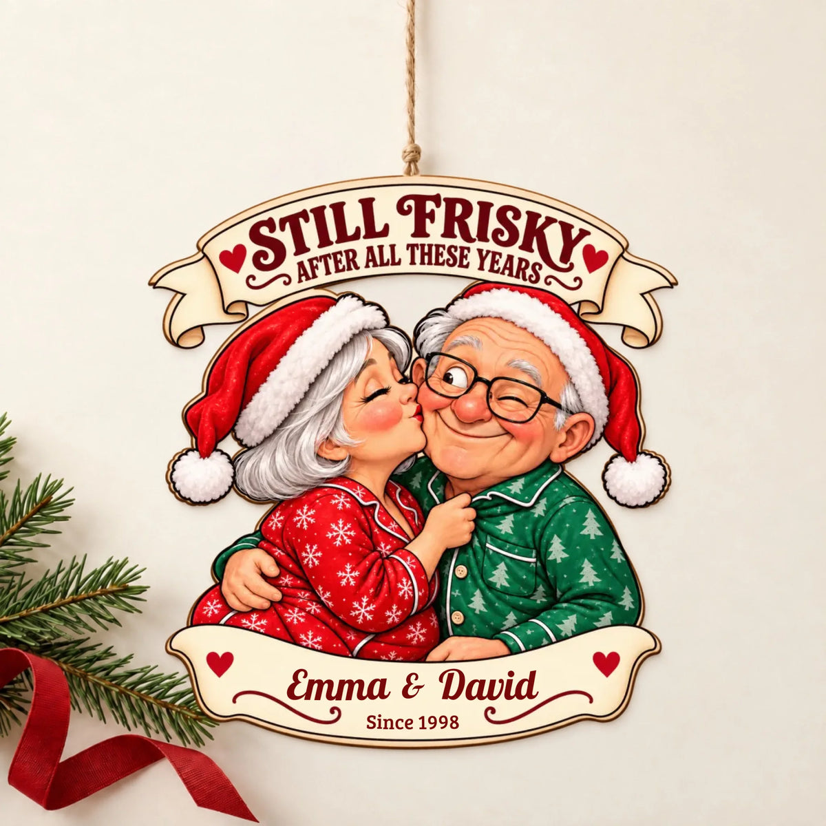Front view wooden ornament - live personalization preview